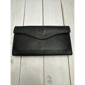 Buxton Heiress Black Leather Wallet Organizer Clutch 7x4x1" VGUC CHARITY